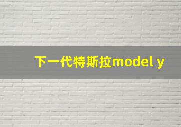 下一代特斯拉model y